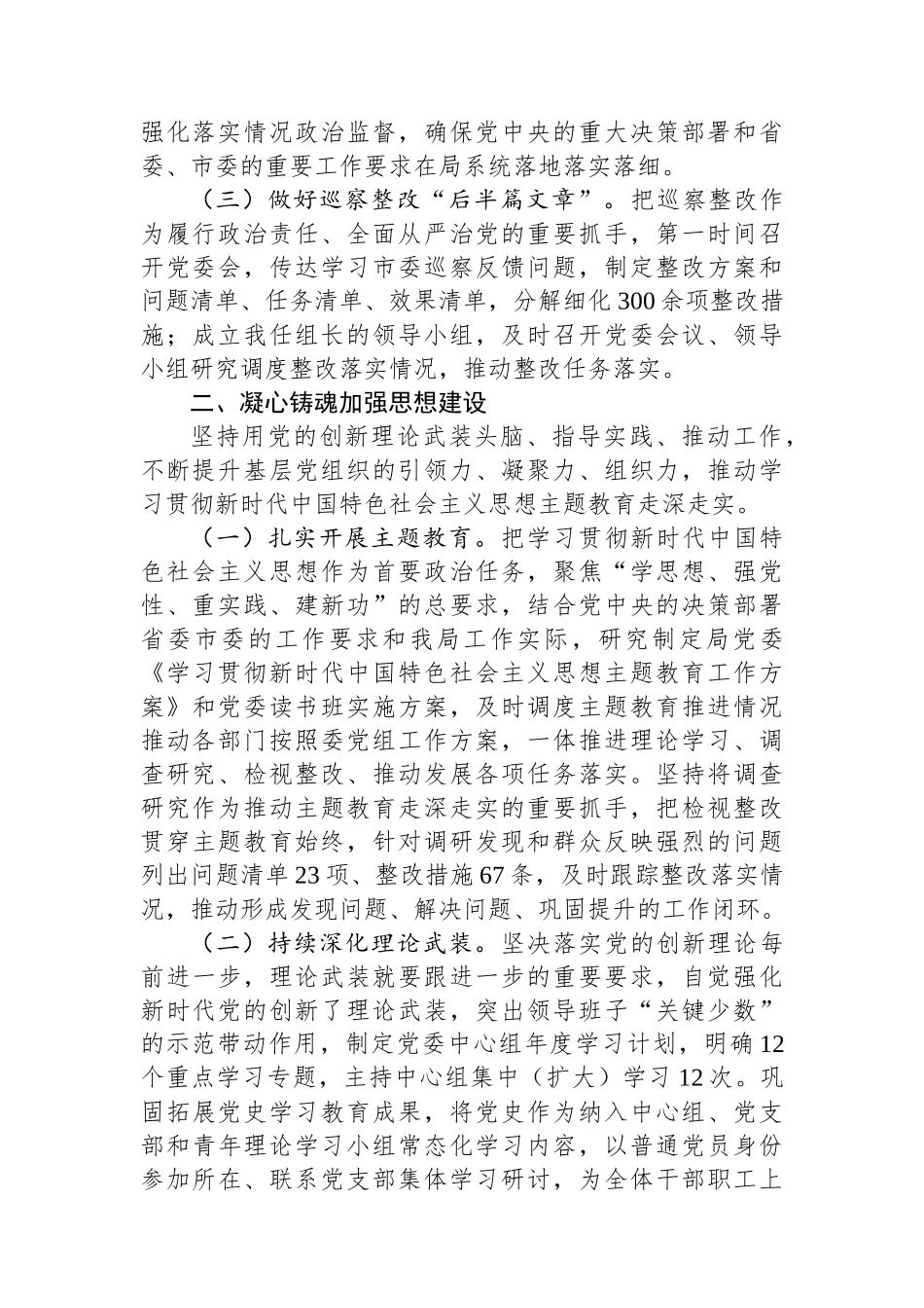 2023年度市局党委书记抓基层党建工作述职报告_第2页