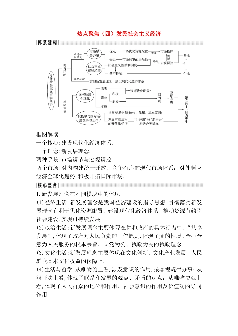 热点聚焦  发民社会主义经济 测试题_第1页