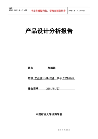 产品设计分析报告样本