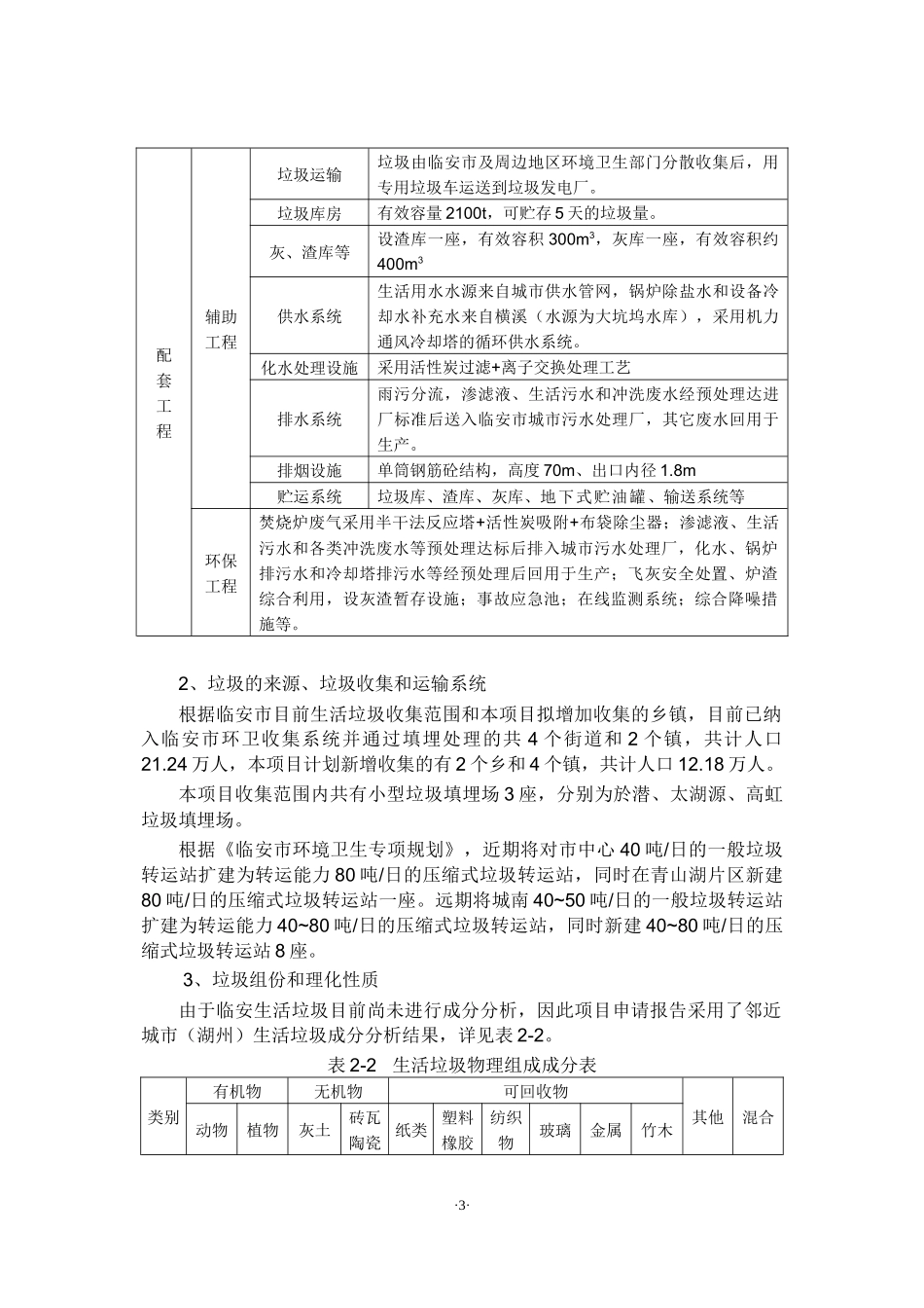 临安垃圾焚烧发电项目环境影响报告书_第3页