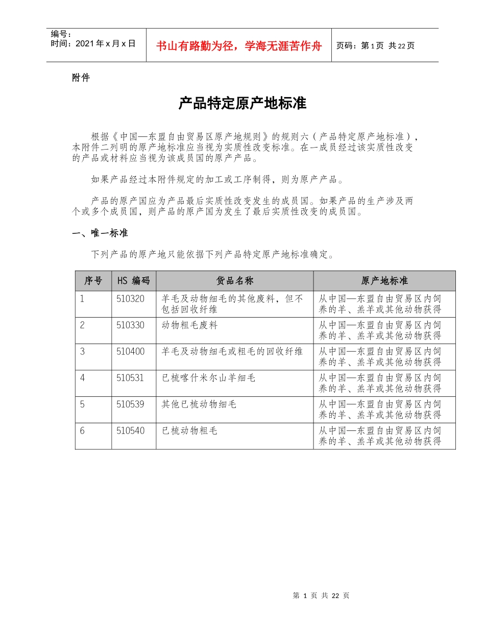 产品特定原产地标准_第1页