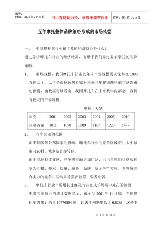 五羊摩托整体品牌策略形成的市场依据(1)