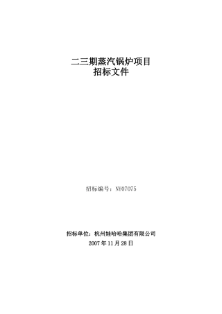 二三期蒸汽锅炉项目