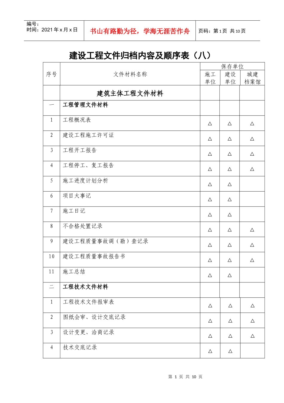 主体工程资料顺序_第1页