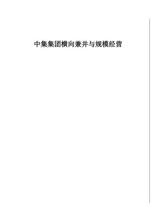 中集横向兼并和规模经营