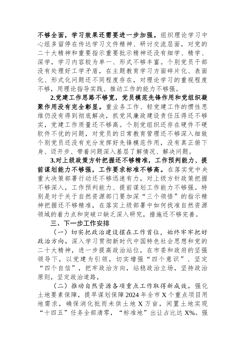 2023年度自然资源和规划局抓基层党建工作述职报告_第3页