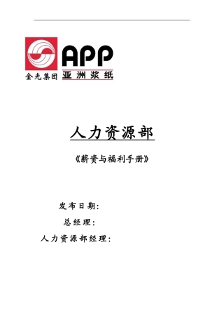 亚洲某某纸业集团薪酬与福利管理办法