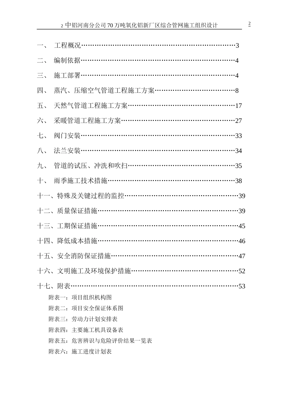 中铝河南分公司热力管网施工组织设计(最新)_第2页