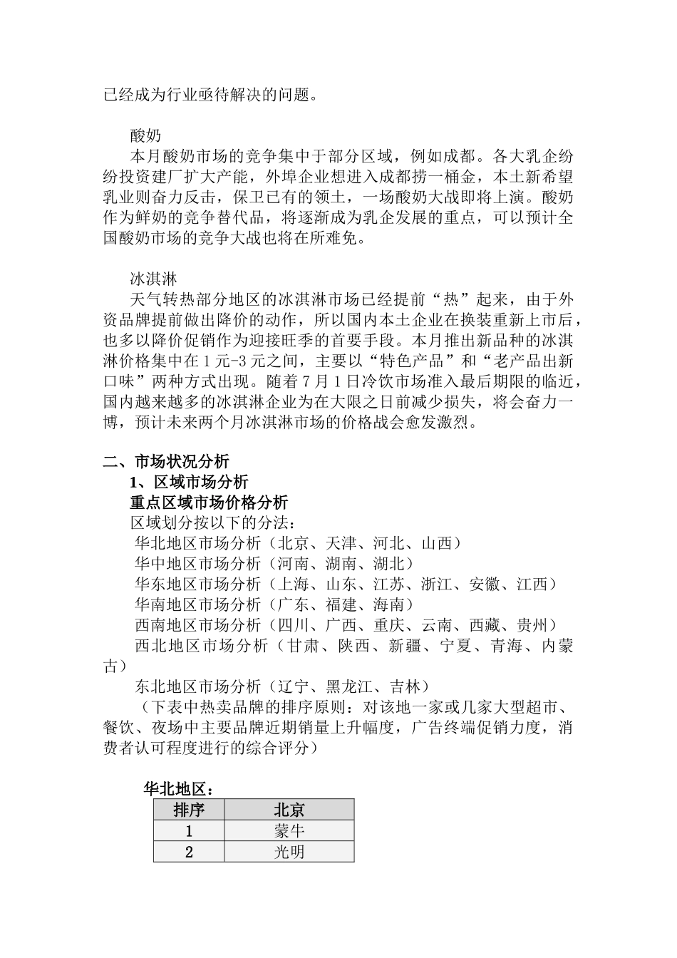 乳品行业市场分析报告月页_第2页