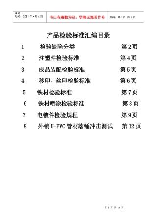 产品检验标准汇编(1)