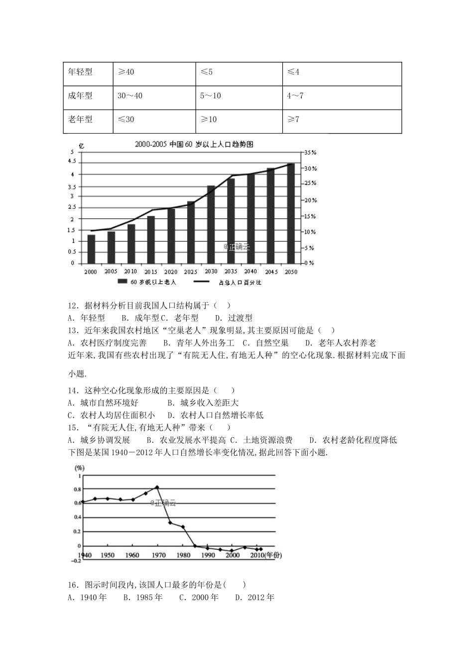 河北省大名一中2024学年高一地理下学期 第一次半月考试题_第3页