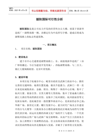 丽阳国际可行性分析111