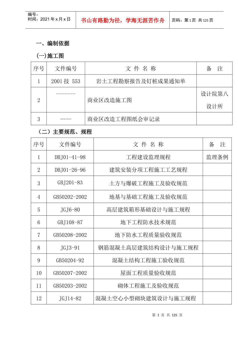 五道口商业中心施工组织设计_第1页