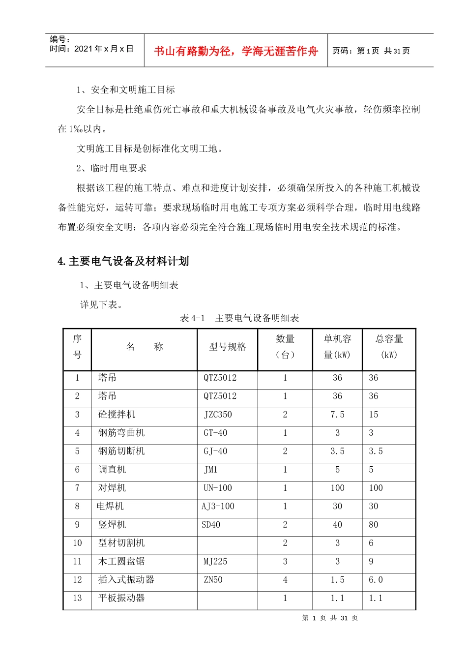 临时用电施工组织设计示范文本_第3页