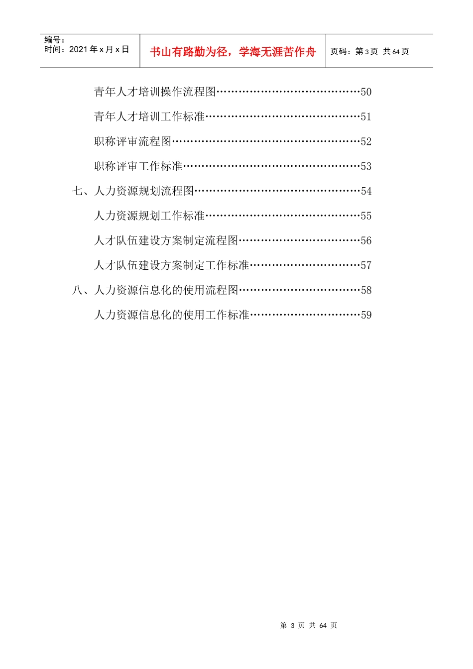 人力资源管理工作流程图及工作标准_第3页