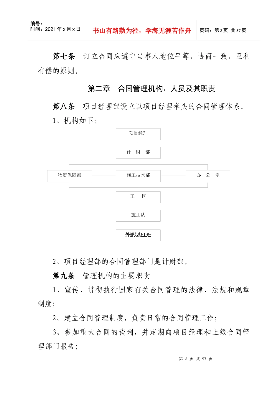二十局集团有限公司沪昆项目部合同管理办法_第3页