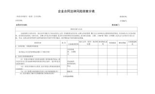 企业合同风险排查表