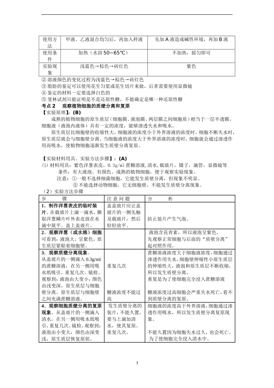 江苏学业水平测试生物实验专题_第3页