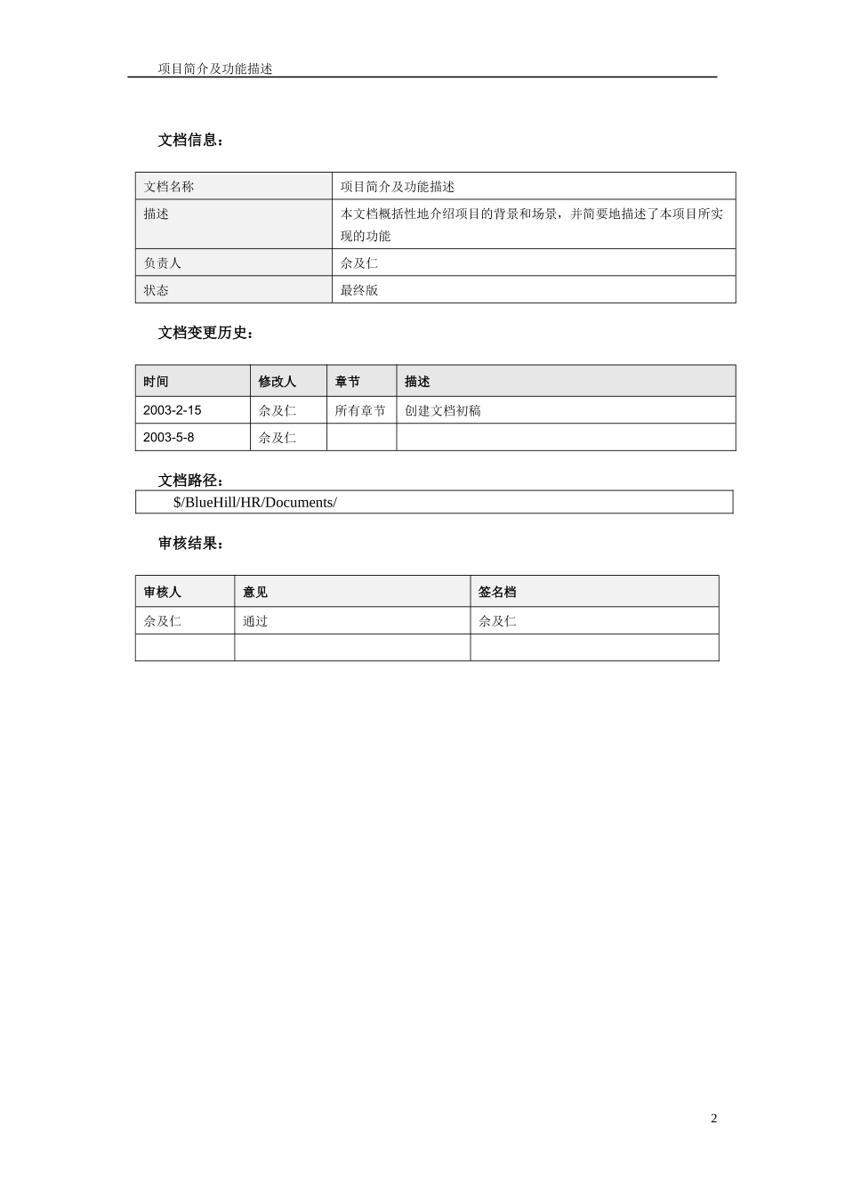 人事管理系统项目简介及功能描述_第2页