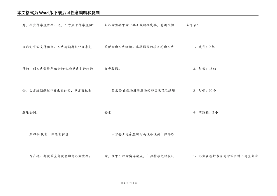 商铺房屋租赁合同的格式_第2页