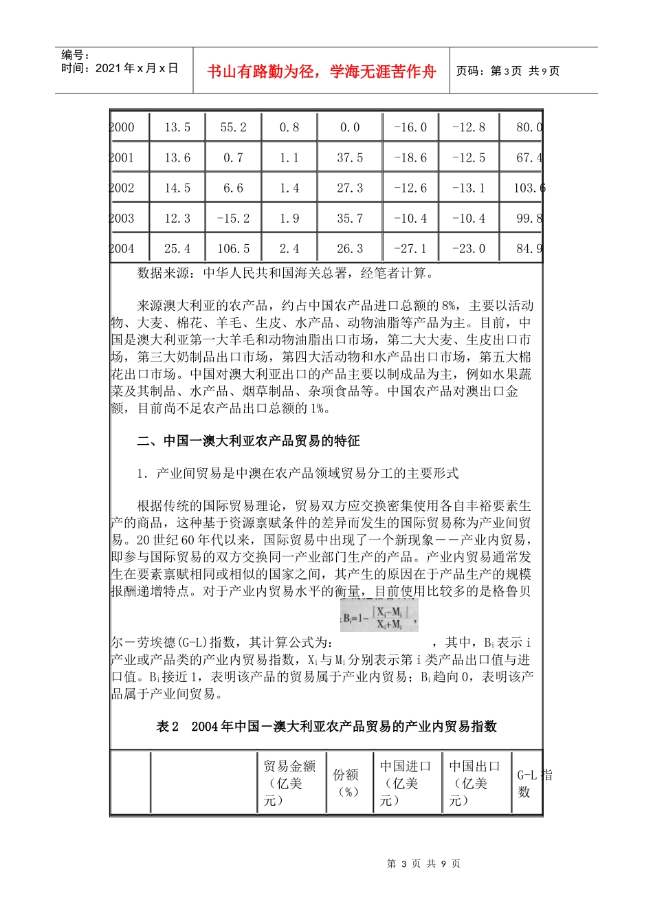 中国澳大利亚农产品贸易现状与前景探析_第3页