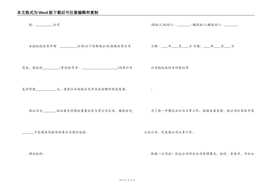 公司授权委托合同简单版_第2页