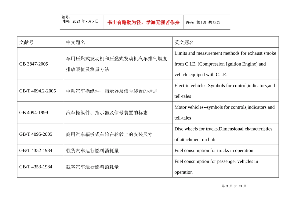 中国汽车国家标准和行业标准_第3页