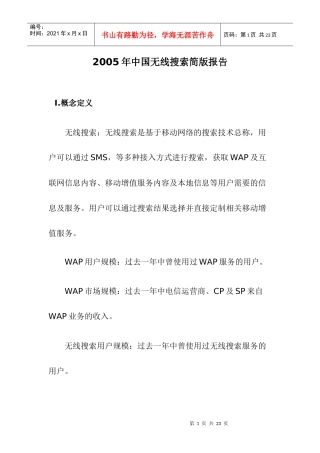 中国无线搜索简版报告