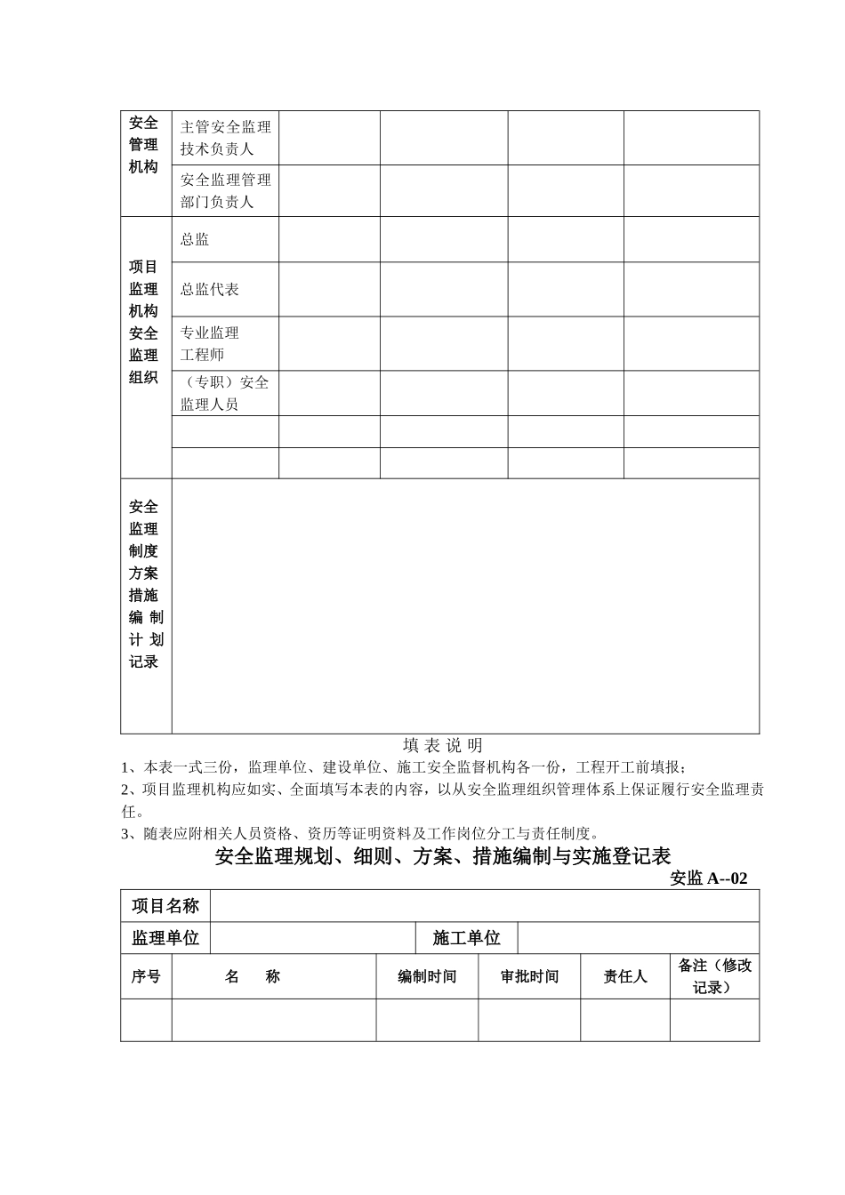 省建设工程安全监理统一用表_第2页