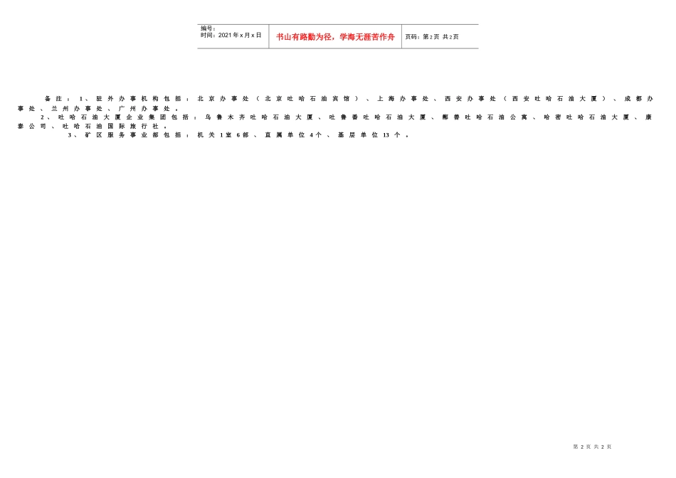 中国石油吐哈油田公司组织机构图_第2页