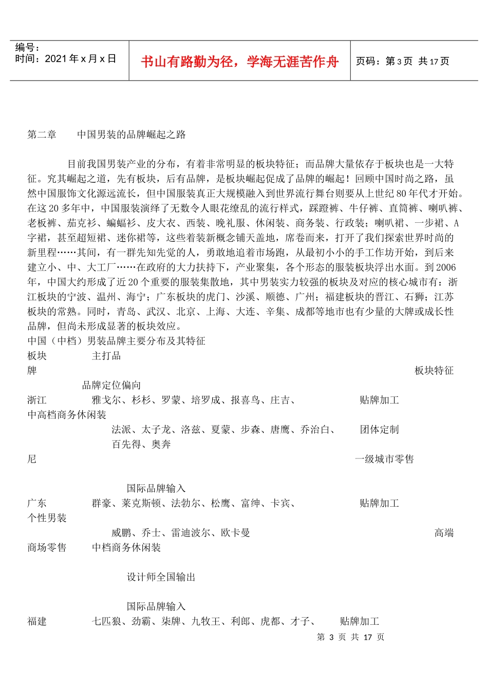 中国品牌男装格局(ppt 14页)_第3页