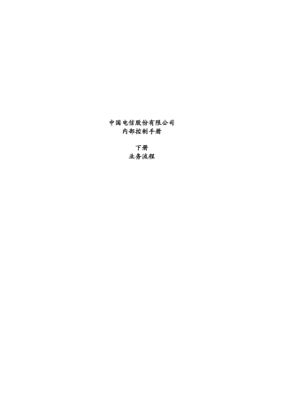 中国电信股份有限公司内部控制手册下册业务流程(doc494)