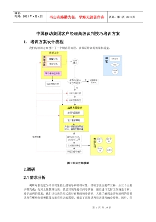 中国移动集团客户经理高级谈判技巧培训方案