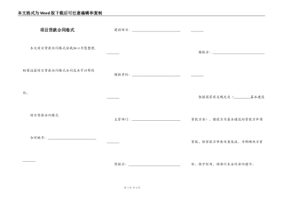 项目贷款合同格式
