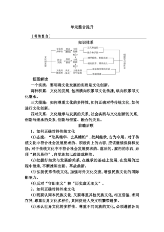 文化发展的实质是文化创新测试练习题