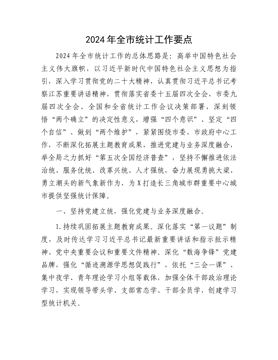 2024年全市统计工作要点_第1页