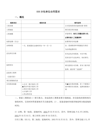 工程合同需求联系单