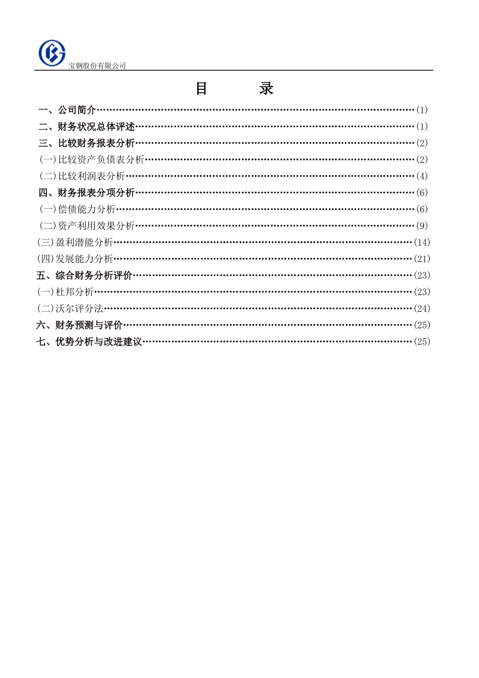 (第八组)宝钢企业年度财务报告-副本_第2页