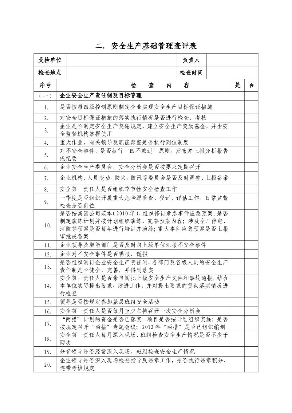 分公司秋季安全检查表_第2页