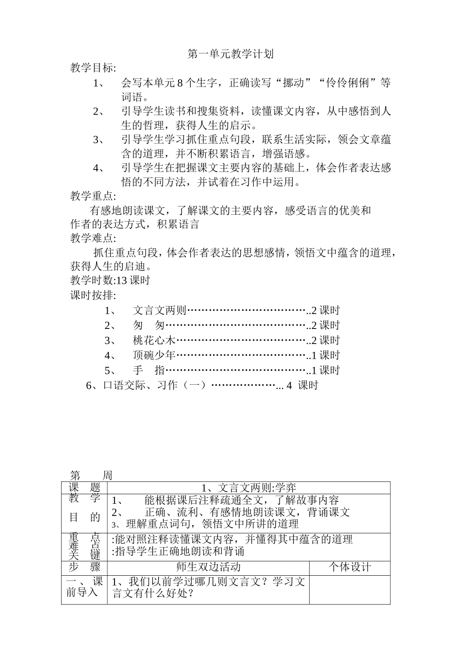 小学语文六年级下册教学计划_第2页