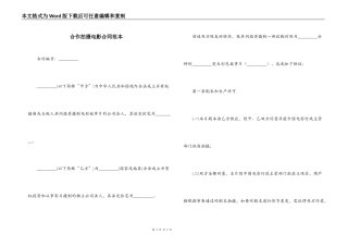 合作拍摄电影合同范本