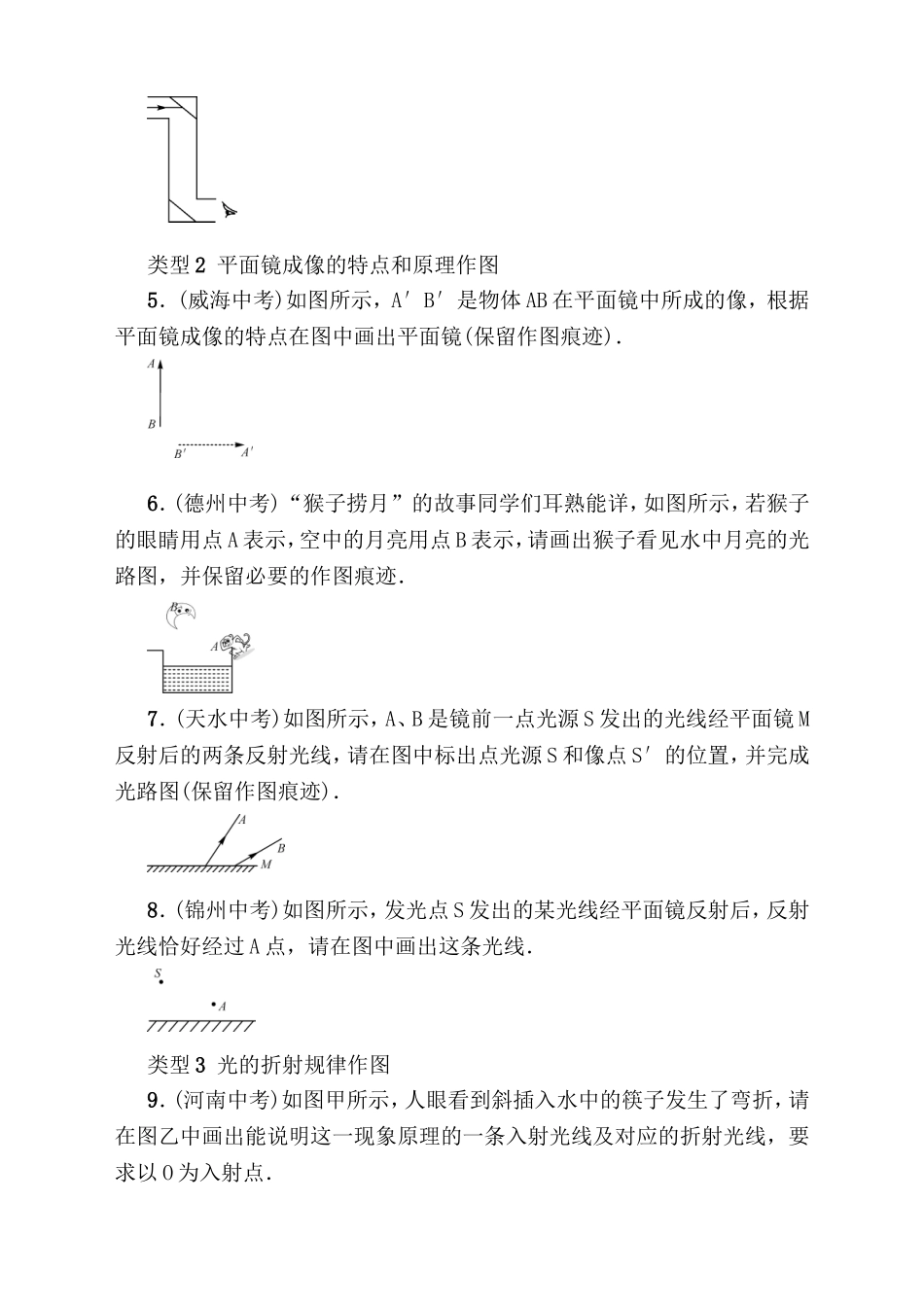 小专题 光现象作图测试题_第2页