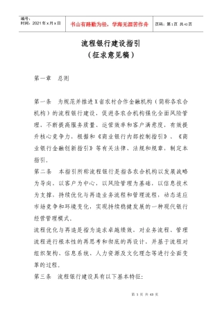 (农商行精选)流程银行建设指引