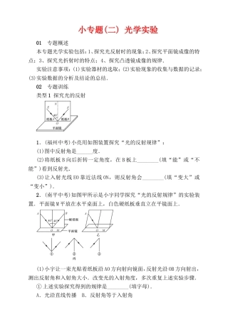 小专题测试题 光学实验