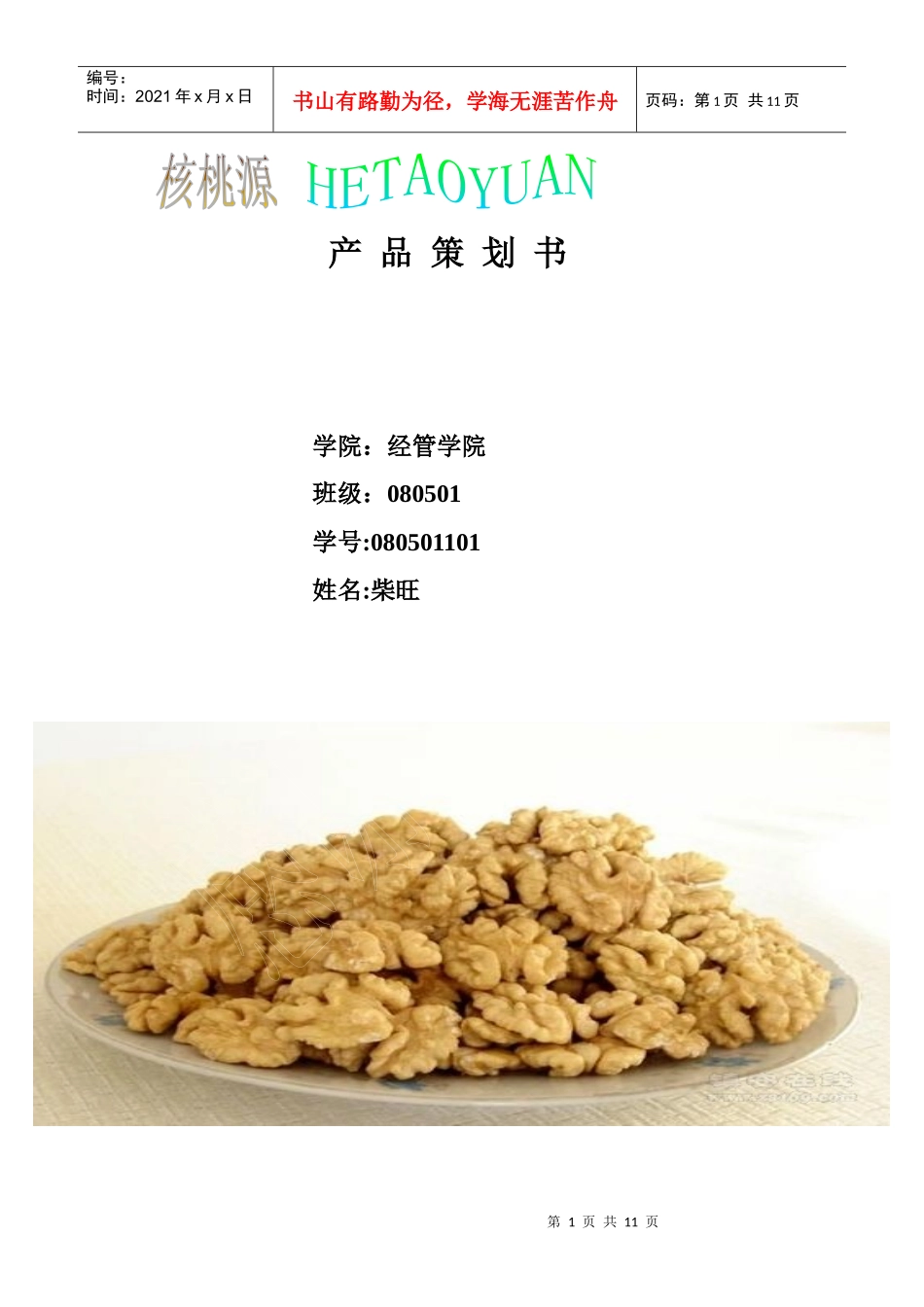 (核桃)新产 品策划书_第1页