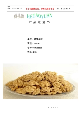 (核桃)新产 品策划书