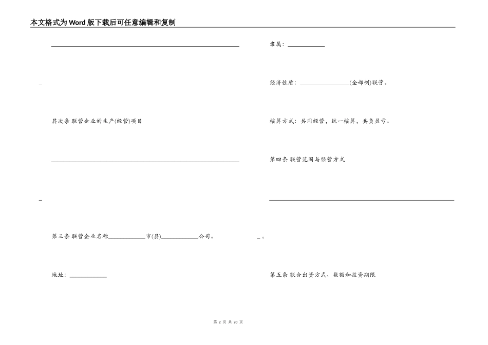 联营合同范本3篇_第2页