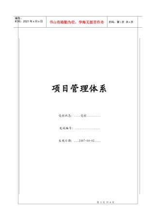(BT-XM)项目管理体系