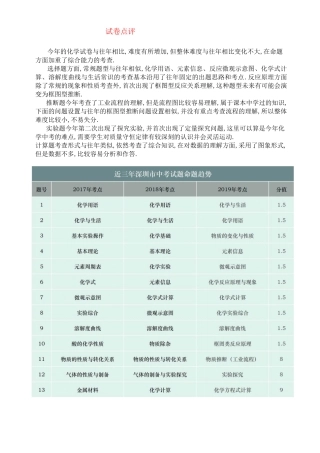 高考化学试卷试卷点评