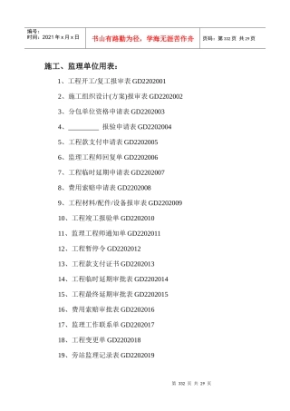 (空表)土建监理程序常用表格
